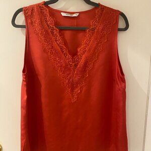 SUMMUM, Orange Sleeveless, Vest/Cami, Size M (Fits US 6-8)